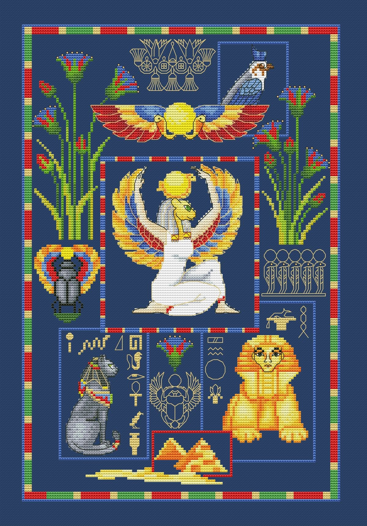 Egypt cross stitch sphinx pattern Orient Cross stitch Etsy