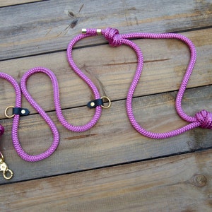 HANDSFREE VENTURE LEASH w/ Traffic Handle: water resistant, durable, hiking leash, rope dog leash/lead,waist, over the shoulder, convertible