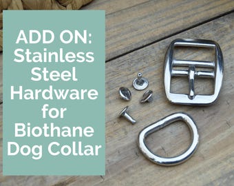 Biothane Dog Collar Stainless Steel Hardware Upgrade