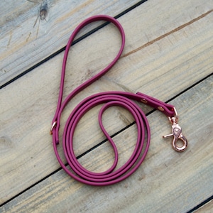 Single Color Biothane Dog Leash, 5/8 inch Width Animal leash, Lead, Waterproof, Super Heavy Biothane, Adjustable, Durable, Easy to Clean