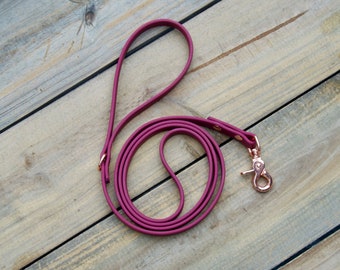 Single Color Biothane Dog Leash, 5/8 inch Width Animal leash, Lead, Waterproof, Super Heavy Biothane, Adjustable, Durable, Easy to Clean