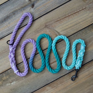 THREE COLOR Rope Dog Leash/Lead: All Natural Cotton Rope Dog Leash