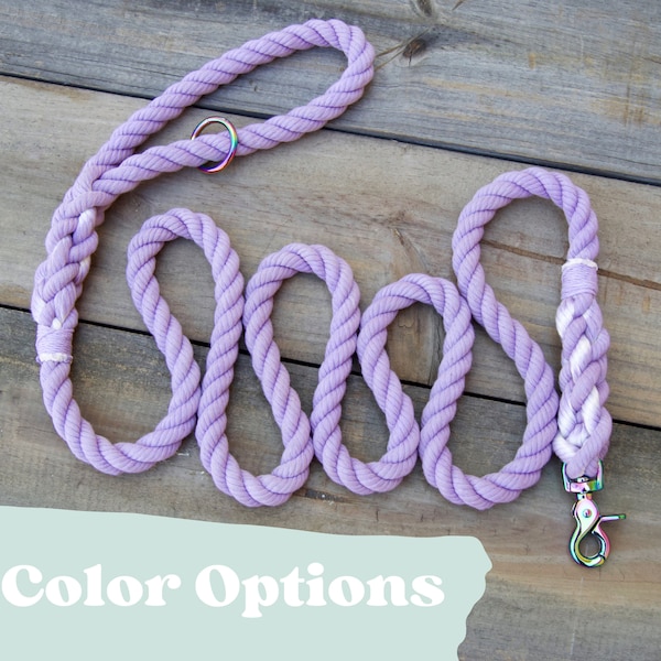 Custom Rope Dog Leash/Lead: Cotton Rope Dog, Personalized dog Leash, custom dog rope leash, ombre rope leash, gift for dog, Christmas gift