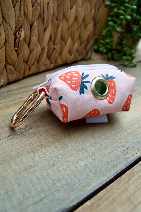 STRAWBERRY Pink Fruit Berry Red Dog Bag Holder Dog Poop Bag Holder Dog Waste Bag Holder Poop Bag Dispenser Etsy