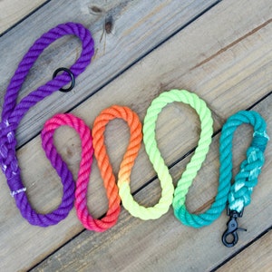 PRISM: Rope Dog Leash Cotton Rope Dog Lead, fun, bright dog leash, rainbow dog leash, colorful dog leash, Christmas gift, gift for dog lover