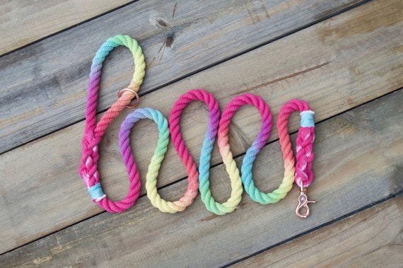 rainbow rope leash