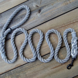 GREY Rope Dog Leash/Lead: Cotton Rope Dog Leash, dog Leash, dog rope lead, ombre rope leash, gift for dog, Christmas gift
