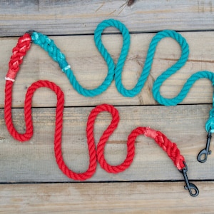 TWO Color Rope Dog Leash Coupler ONLY, Double Dog Leash Multi-Dog Leash, Tandem Dog Lead, Double Dog Walker Leash