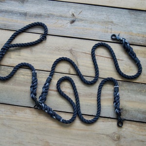 Single Color Rope Dog Leash Coupler, Double Dog Leash Multi-Dog Leash, Tandem Dog Lead, Double Dog Walker Leash