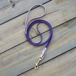 Two Color Biothane Dog Leash, 5/8 inch Width Animal leash, Lead, Waterproof, Leather Alternative, Adjustable, Durable, Easy to Clean