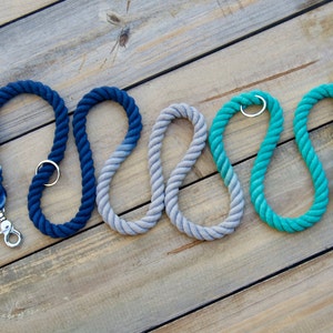 RIP TIDE: Navy, Grey, and Teal Handsfree Rope Dog Leash, Multi-Use Rope Dog Leash, over the should leash, waist Leash, training, dog lead