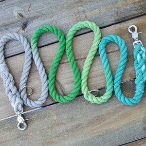 JEWEL: Handsfree Rope Leash Grey, Olive, Lime, Teal convertible leash, over the shoulder lead, dog waist leash, waist lead, over shoulder