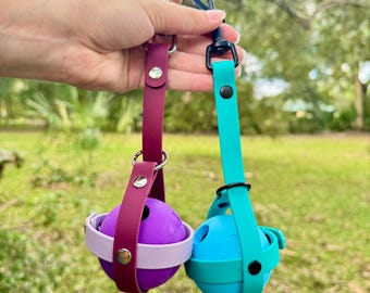 Biothane Dog Ball Holder: Tennis Ball Holder, Fetch Toy, Reward Toy