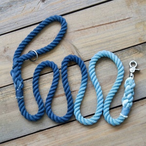 TWO COLOR Rope Dog Leash/Lead: 21 Different Color Options // All Natural Cotton Rope Dog Leash, Christmas Gift, Pet leash