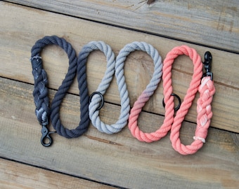 Three COLOR Custom Rope HandsFree Dog Leash: Personalized, Multi-Use Rope Dog Leash, over the should leash, waist Leash, training, dog lead