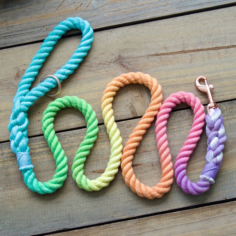 UNICORN: Rope Dog Leash Cotton Rope Dog Lead, Pastel dog leash, rainbow dog leash, colorful dog leash, Christmas gift, gift for dog lover image 1