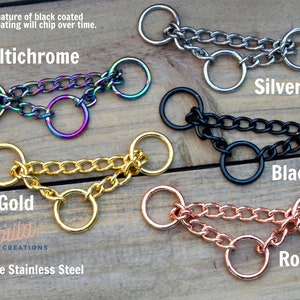Martingale Adjustable Biothane Dog Collar, 1" Inch Width: Waterproof, Durable, Easy to Clean, Training Collar Check Chain Dog Collar immagine 6