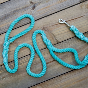 Rope Dog Leash/Lead with Traffic Handle: Cotton Rope Dog, Personalized dog Leash, custom dog rope leash, Two Handle, Dog Training