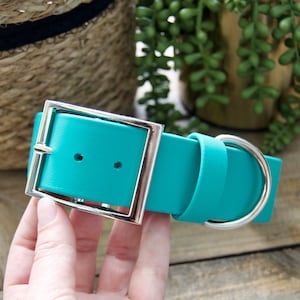 XL 1.5 Inch Biothane Dog Collar, 1 1/2 Inch Width: Waterproof, Alternative to Leather, Adjustable, Durable, Easy to Clean