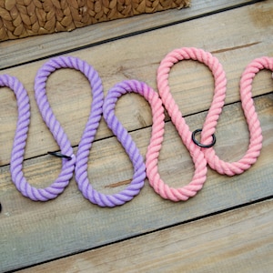 LIGHT PURPLE - PINK Rope HandsFree Dog Leash: Personalized, Multi-Use Rope Dog Leash, over the should leash, waist Leash, training, dog lead
