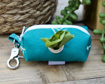 CELEST: Celestial, Moonlight Dog Bag Holder, Teal Dog Poop Bag Holder, Dog Waste Bag Holder, Poop Bag Dispenser