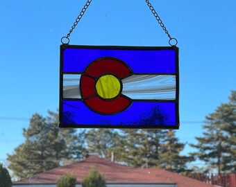 Colorado Flag in stained glass 4.5x6.5in