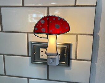 Stained Glass Mushroom Night Light