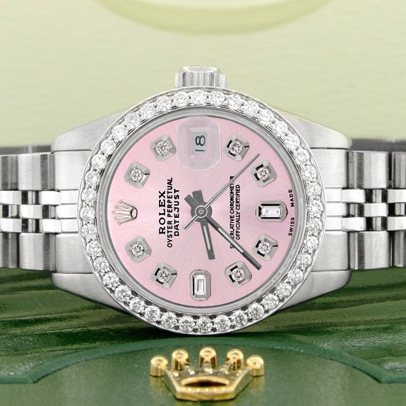 Rolex Datejust Dames 26mm Stalen Jubileumhorloge Orchid Roze | Etsy België