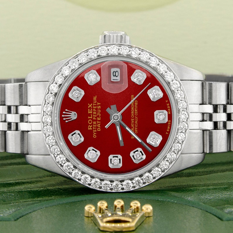 Rolex Datejust Ladies 26mm Steel Jubilee Watch Imperial Red | Etsy