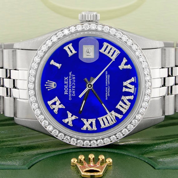 rolex datejust diamond blue