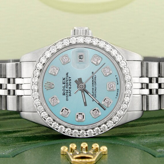 Rolex Datejust Damen 26mm Stahl Jubiläums Uhr w/Baby Blau ...
