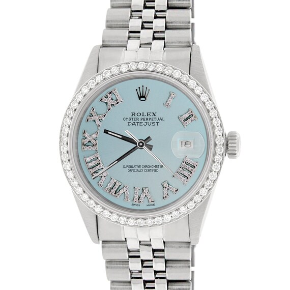 rolex datejust baby blue