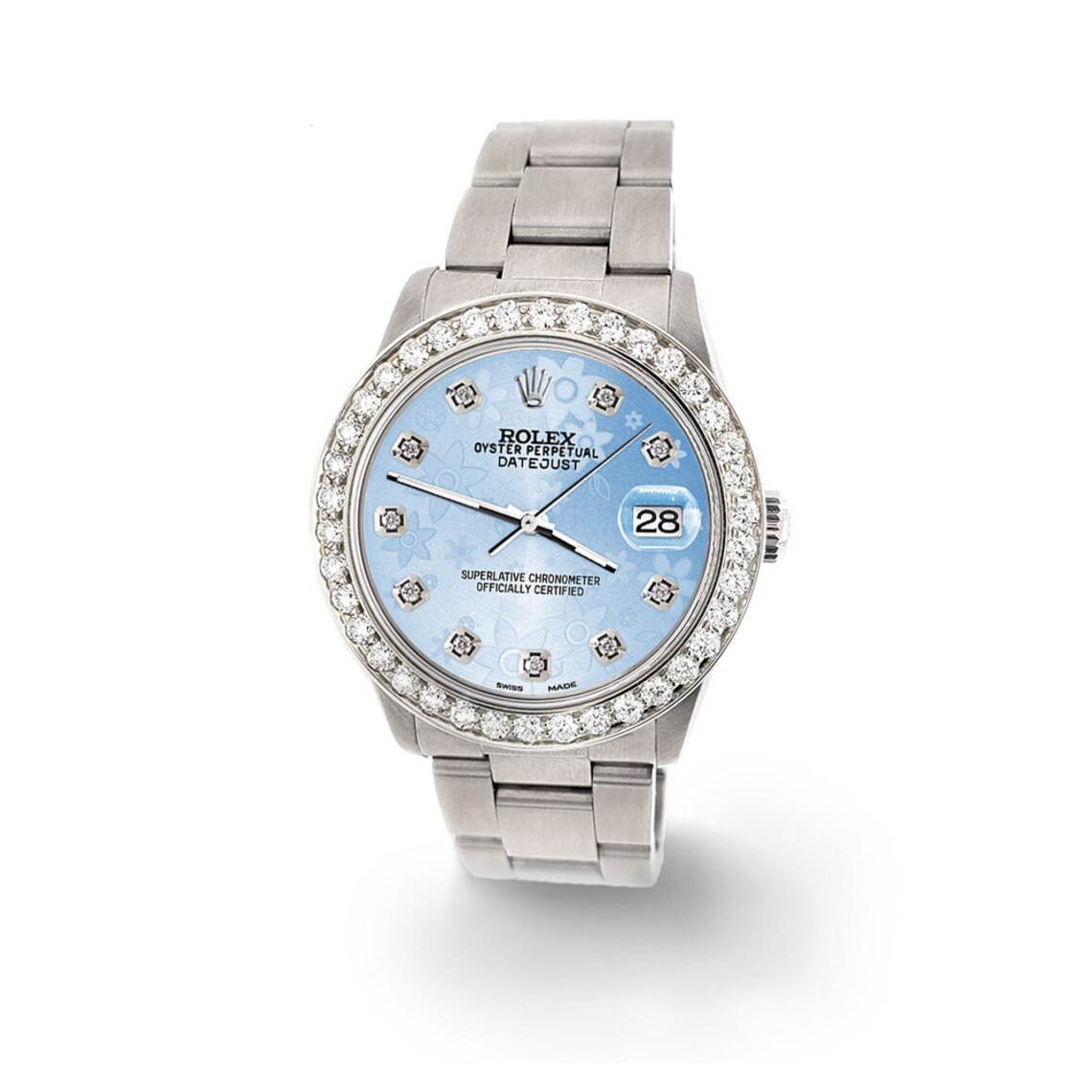 Rolex Datejust Midsize 31mm 1.52ct Bezel/Blue Flower Diamond | Etsy