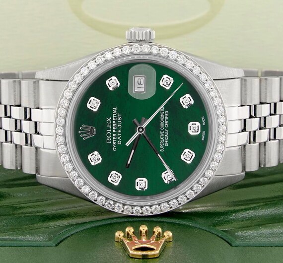 Rolex Datejust Steel 36mm Jubilee Watch Diamond Bezel/royal - Etsy