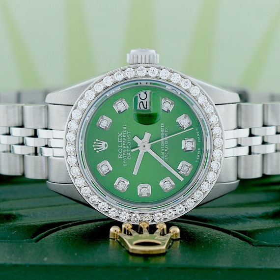 Rolex Datejust dames 26mm stalen jubileum horloge w/olijf | Etsy België
