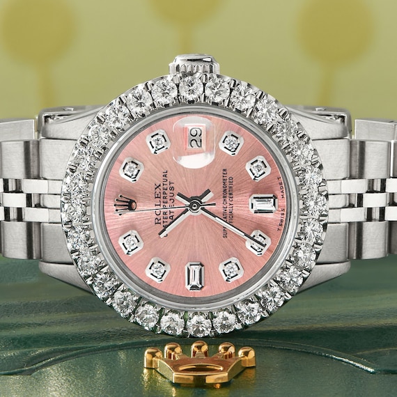 Rolex Datejust staal 26mm Jubilee horloge 2CT Diamond | Etsy België