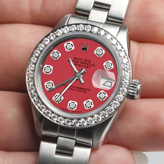 Rolex Datejust dames 26mm stalen Oyster w/Raspberry Punch Dial | Etsy  Nederland