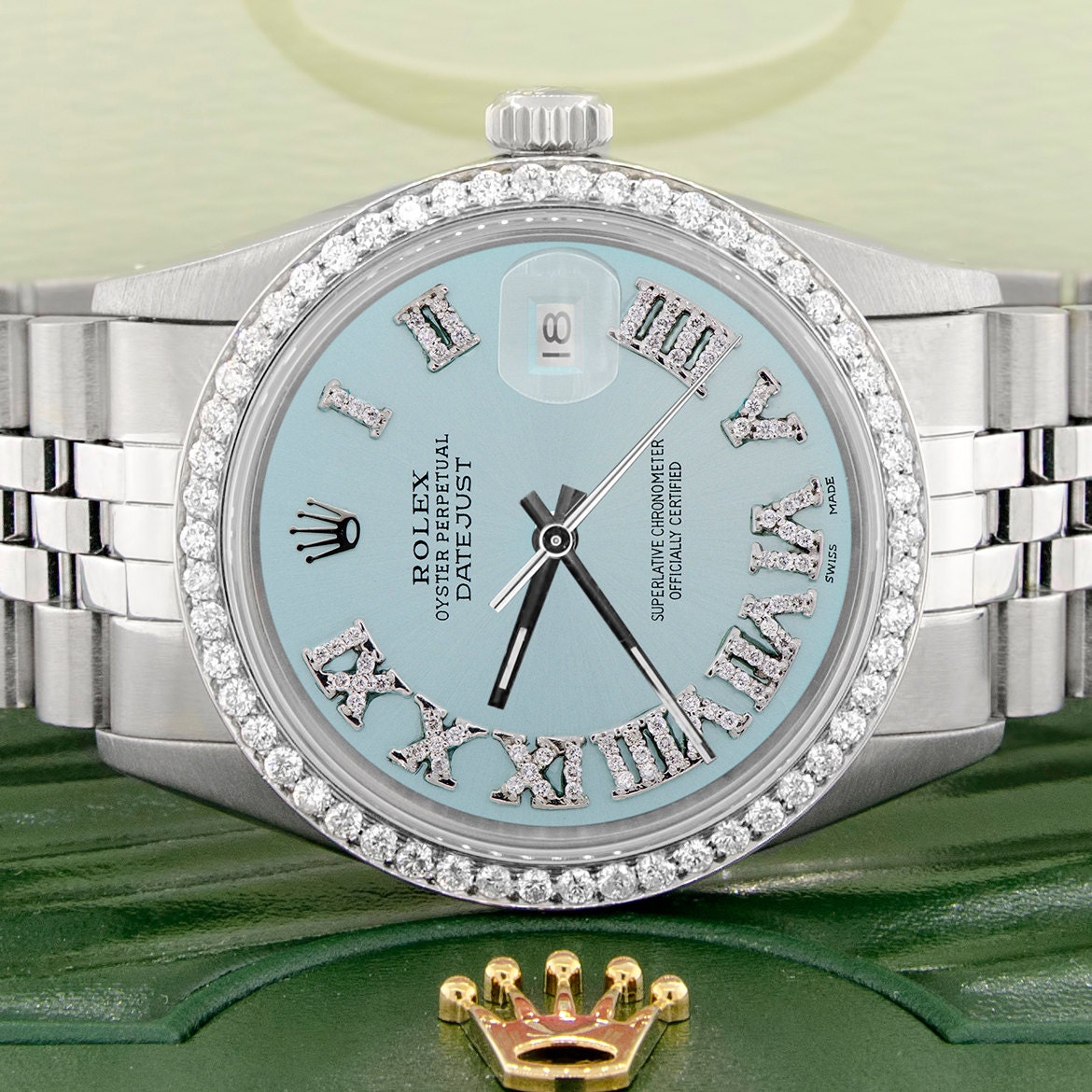 rolex datejust baby blue