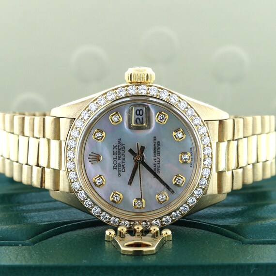Rolex President Datejust Damen Custom Perlmutt Diamant Etsy