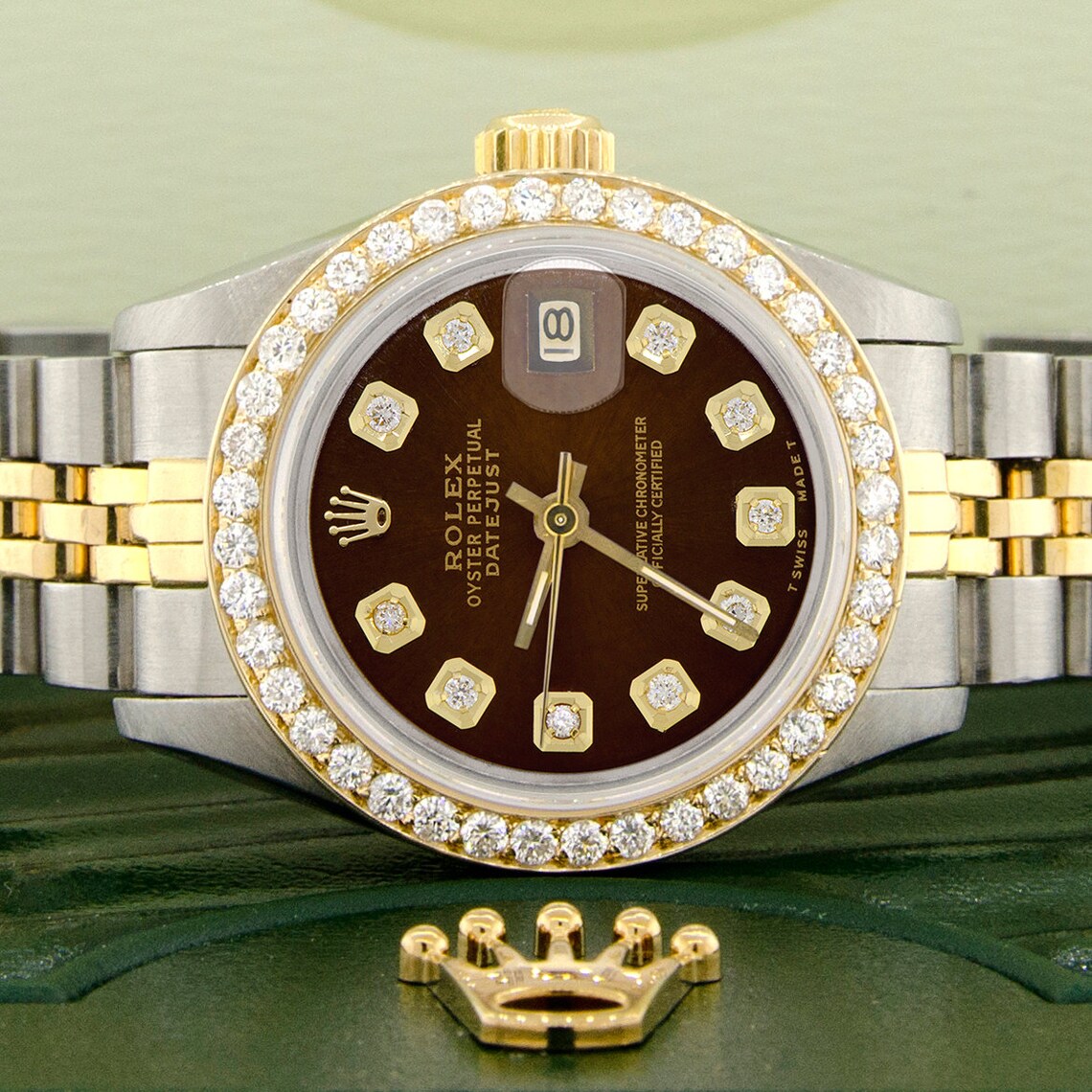 Rolex Datejust Ladies 2tone Gold/steel 26mm W/cocoa Brown Etsy