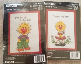 Cross Stitch Kit Suzy U19s Zoo Friends And Flowers U13 Vintage Janlynn Counted Cross Stitch Kit With Frame 38 167 U13 Sealed Cross Stitch Sewing Needlecraft Vadel Com