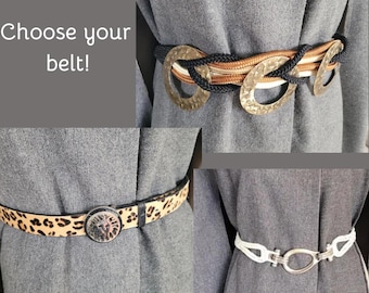 Cinturón vintage, elige tu estilo: TÚ ELIGES, Anne Klein Y2K, cuerda de los 80, cuero trenzado blanco