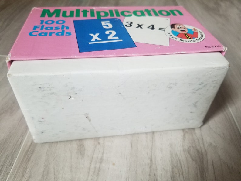 Homeschooling supplies Multiplication flash cards 1989 Frank Schaffer Publications Vintage math tutoring cards From the 80s