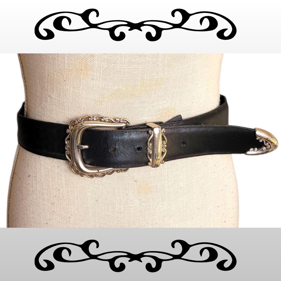 Vintage 94 Brighton Black Braided Belt with Decorative Buckle Vintage 1990 main image 4