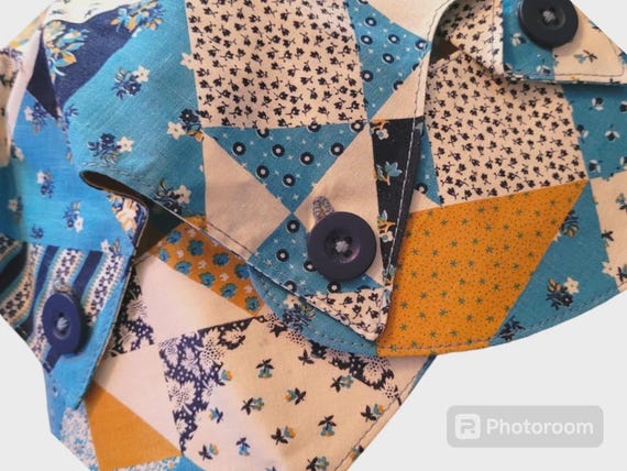 Vintage handmade patchwork hat, bonnet, costume i… - image 3