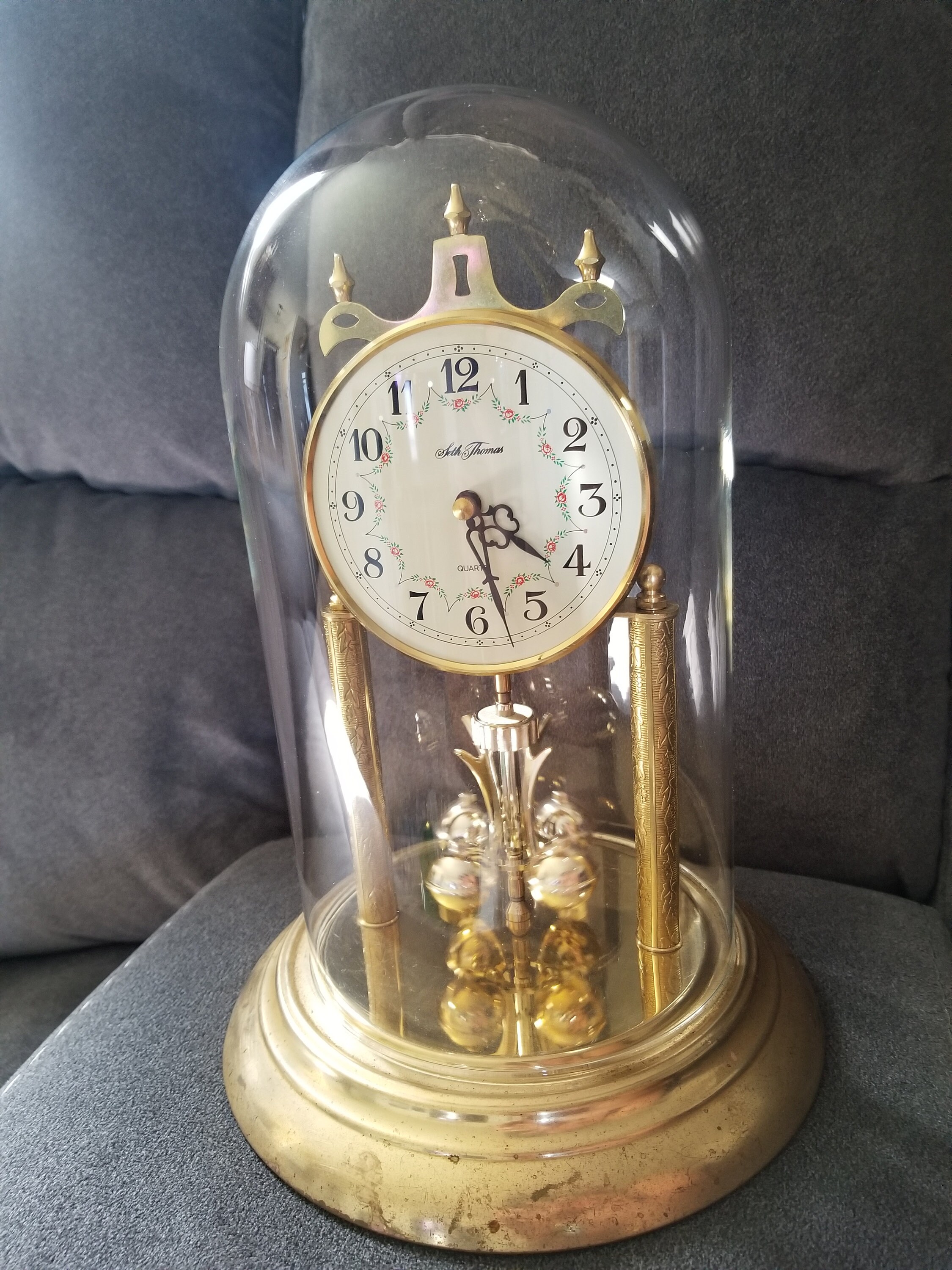 Vintage Seth Thomas Quartz clock Domed golden mantel clock Etsy