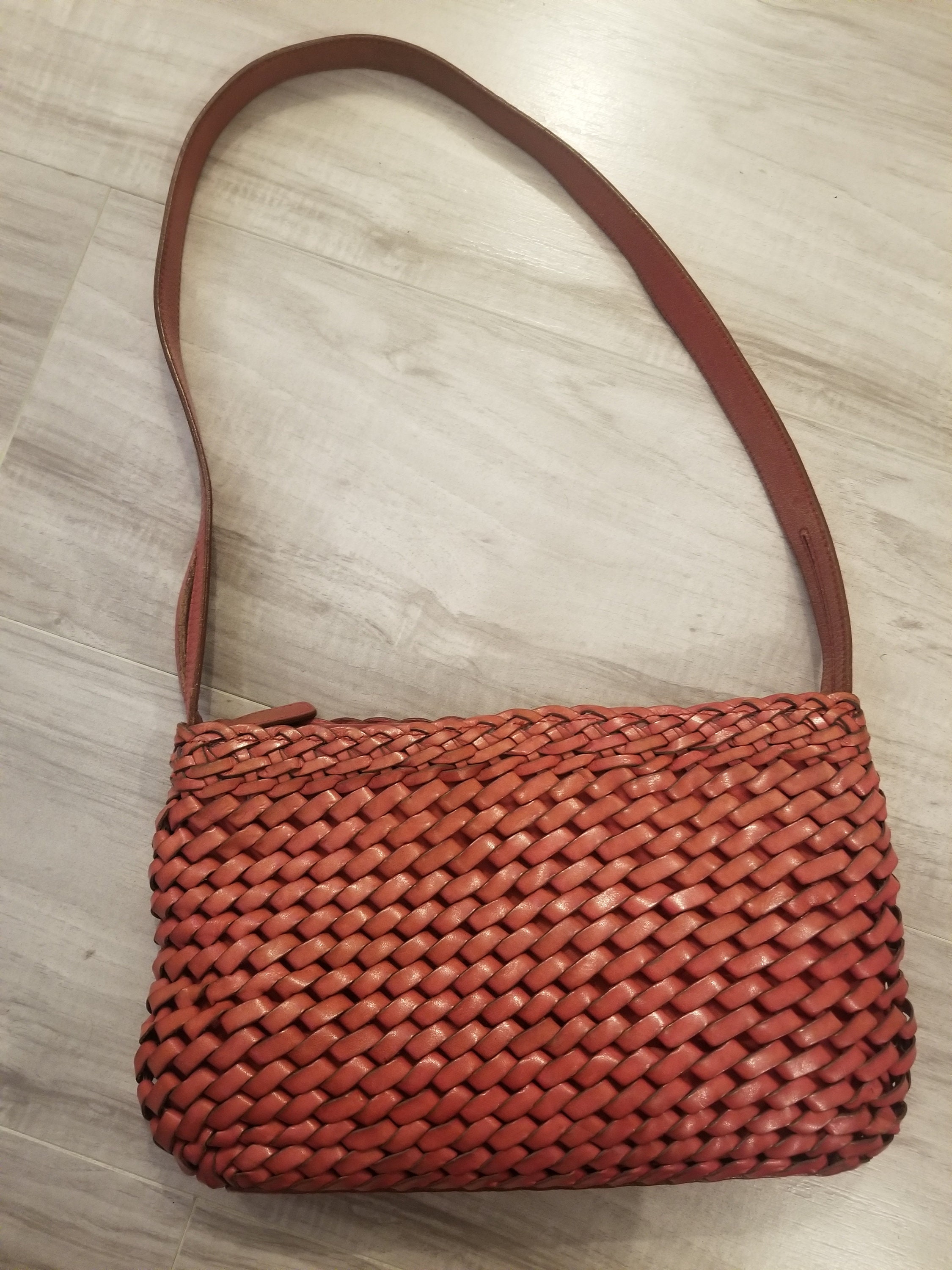 fossil basket weave bag
