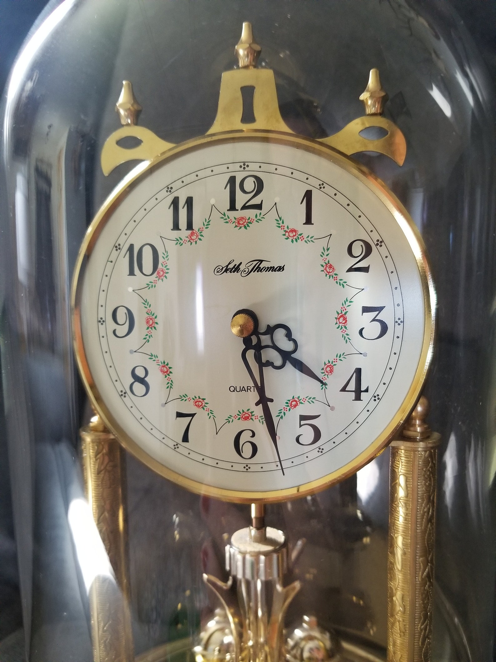 Vintage Seth Thomas Quartz clock Domed golden mantel clock Etsy