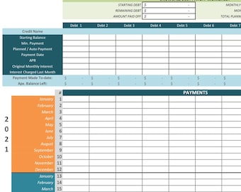 Snowball Debt Payoff Worksheet