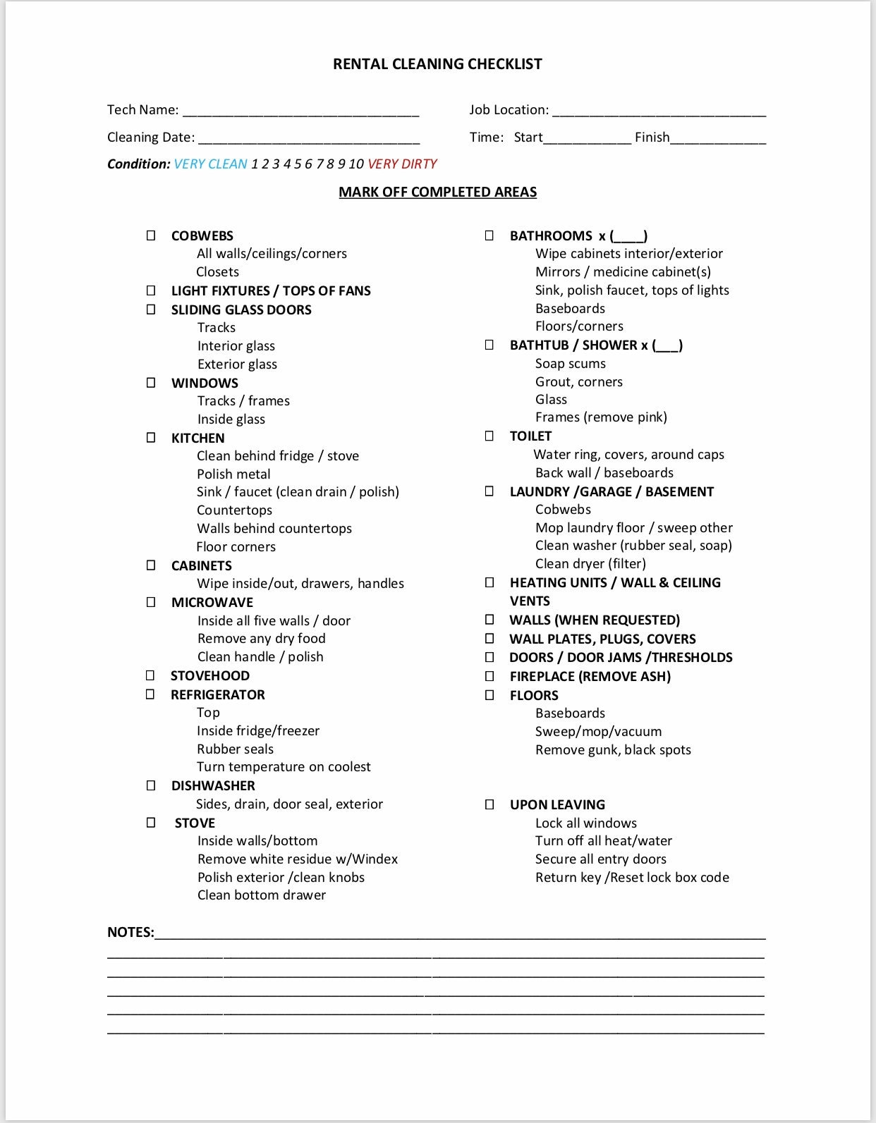 Printable Rental Cleaning Checklist | lupon.gov.ph